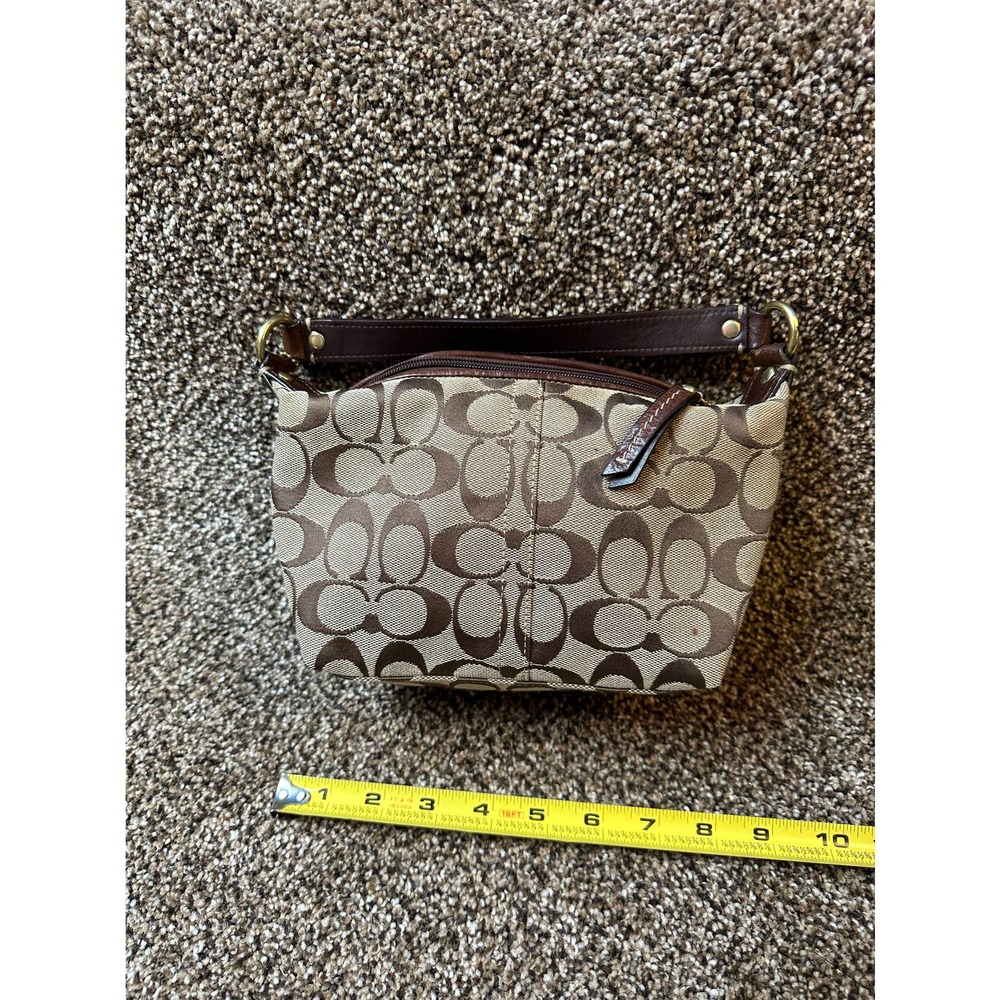 Coach Hampton Signature Canvas Stripe Mini Pouch Purse